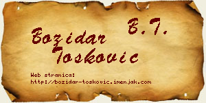 Božidar Tošković vizit kartica